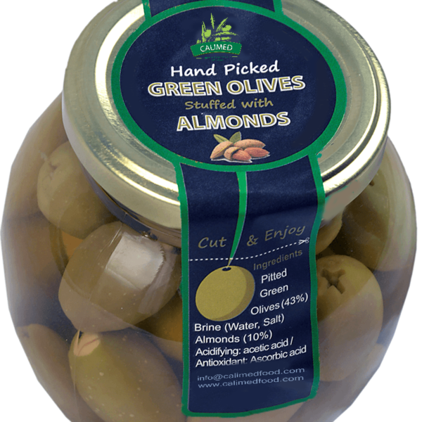 Almond Stuffed Green Olives Calimed's Premium Olives